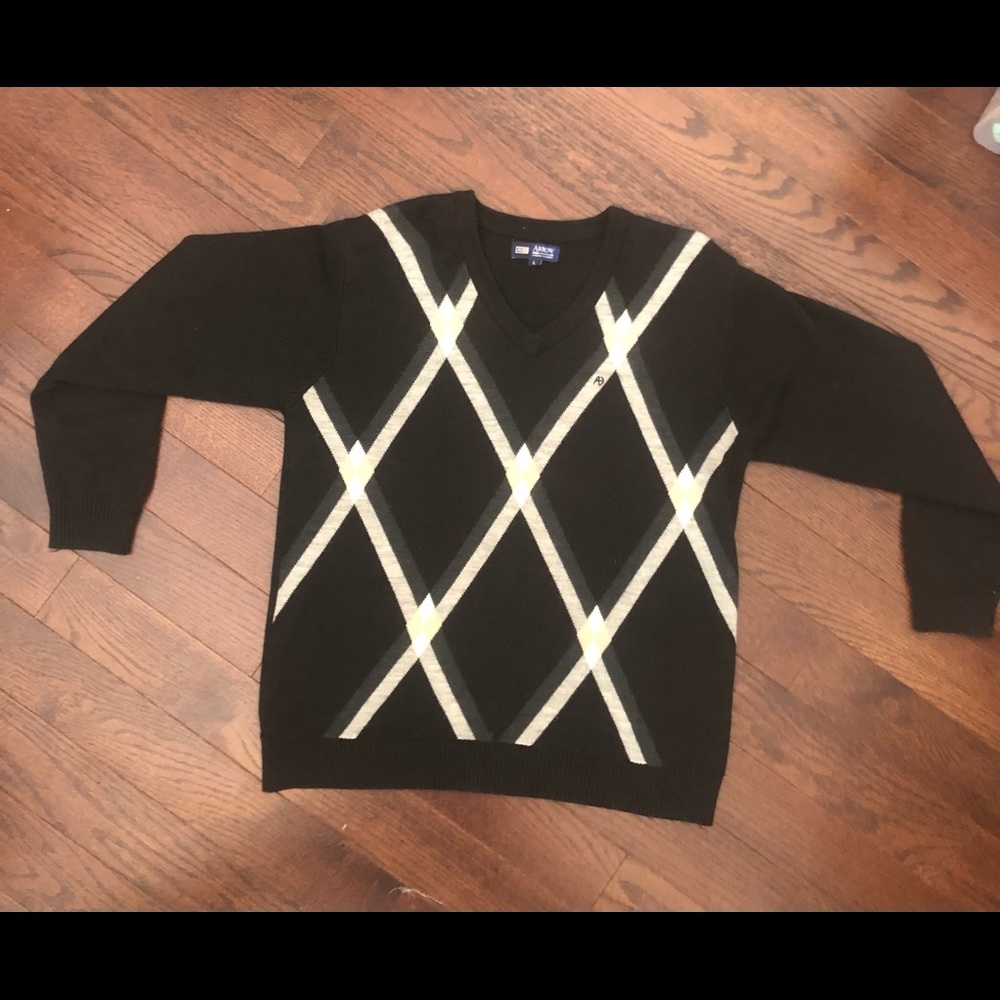 mens argyle print sweater